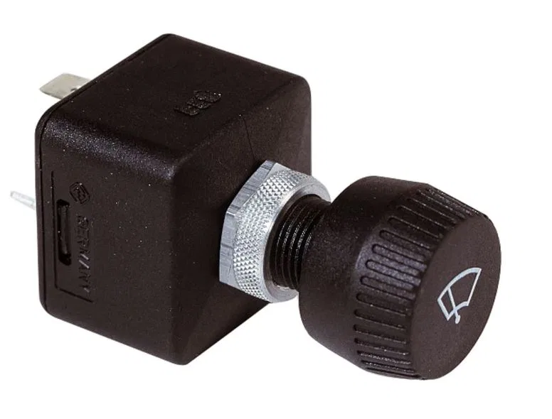 HDMSW – VETUS Windshield Wiper Switch, For Use With RWS/ DIN/ HDMC Self-Parking Two-Speed Wiper Motor Rotary Switch O...